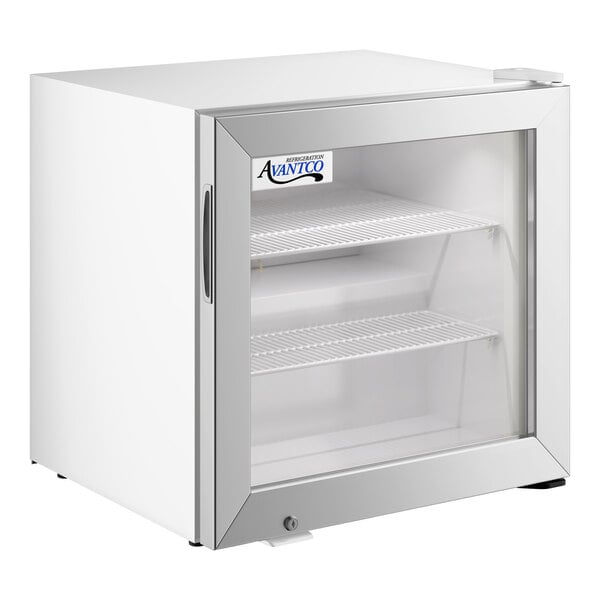 Avantco CFM2 White Customizable Countertop Display Freezer with Swing Door