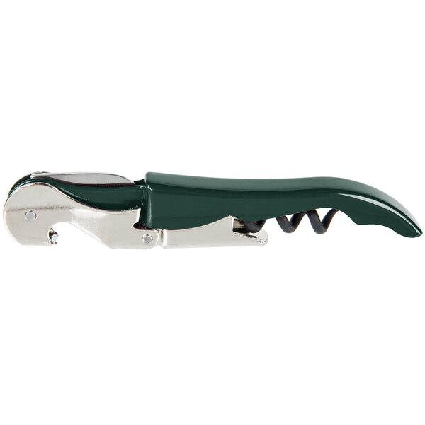 A Pulltap's Original waiter's corkscrew with a dark green handle and silver accents.