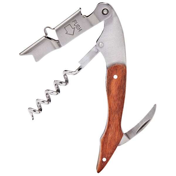 A Franmara Innovation Deluxe waiter's corkscrew with a rosewood handle.