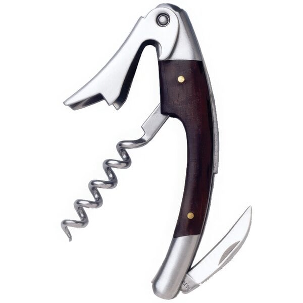 A Franmara waiter's corkscrew with a stainless steel and dark wood handle.