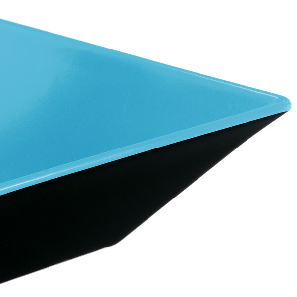 A blue and black rectangular GET Brasilia melamine bowl.