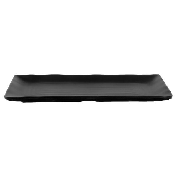 A black rectangular GET Nara melamine platter.