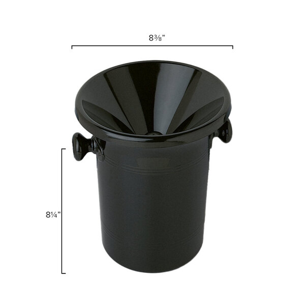 A black acrylic Franmara wine tasting spittoon.