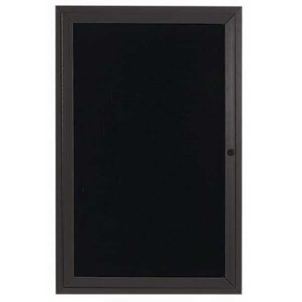 A bronze anodized aluminum rectangular board with a black frame and a black letter board inside.