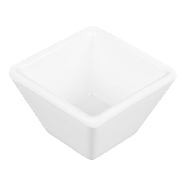 American Metalcraft MELSC15 1.1 oz. White Melamine Square Sauce Cup - 12/Case