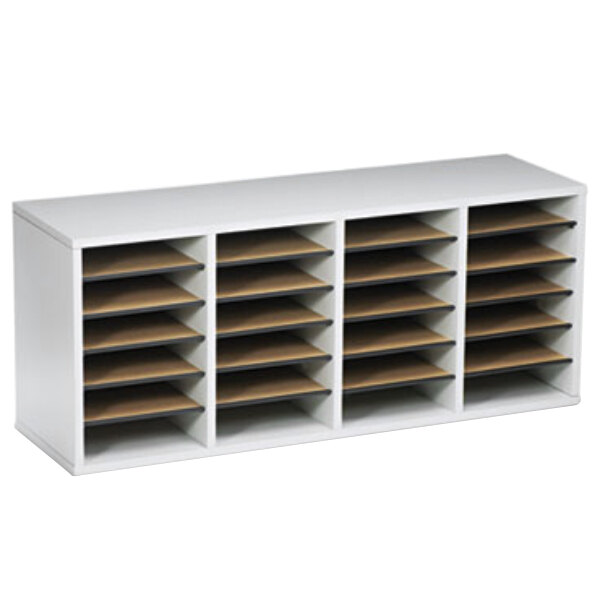 Safco 9423gr 39 1 4 X 11 3 4 X 16 1 4 Gray 24 Compartment File