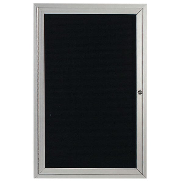 Aarco OADC3624 36" x 24" Enclosed Hinged Locking 1 Door Satin Anodized