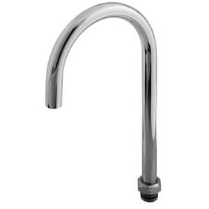 A T&S Big Flo chrome swivel gooseneck faucet nozzle.