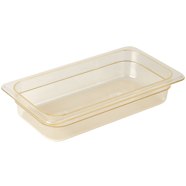 Cambro 32HP150 H-Pan™ 1/3 Size Amber High Heat Plastic Food Pan - 2 1/2 ...