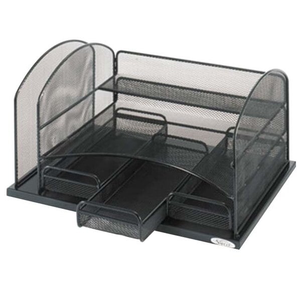 Safco 3252bl 16 X 11 1 2 8 4 Black 6 Compartment Desktop Black 6 Compartment Desktop