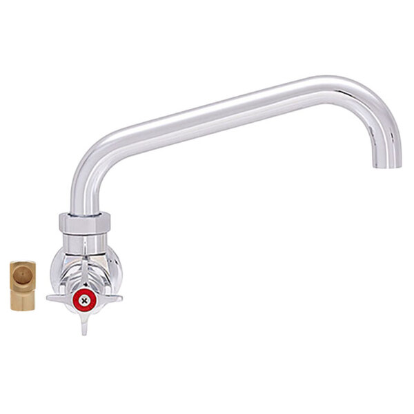 Fisher 22152 Backsplash Mounted Faucet with 10" Swing Nozzle, 37 GPM Flow, Cross Handle, and Elbow