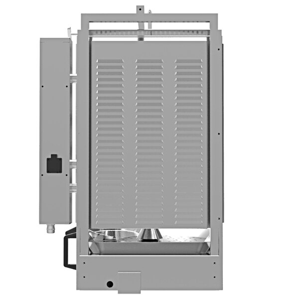 A close-up of the metal door on a grey Inoksan electric doner kebab machine.