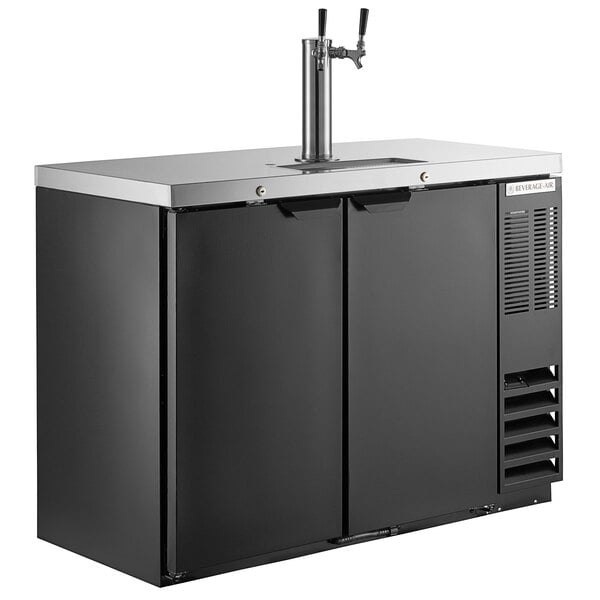 BEV Tek 6 Gallon Drink Dispenser, 1 Dishwashable Double Beverage Dispenser - Detachable Tanks, Includes Decals, Black Plastic Carnival Juice Dispenser