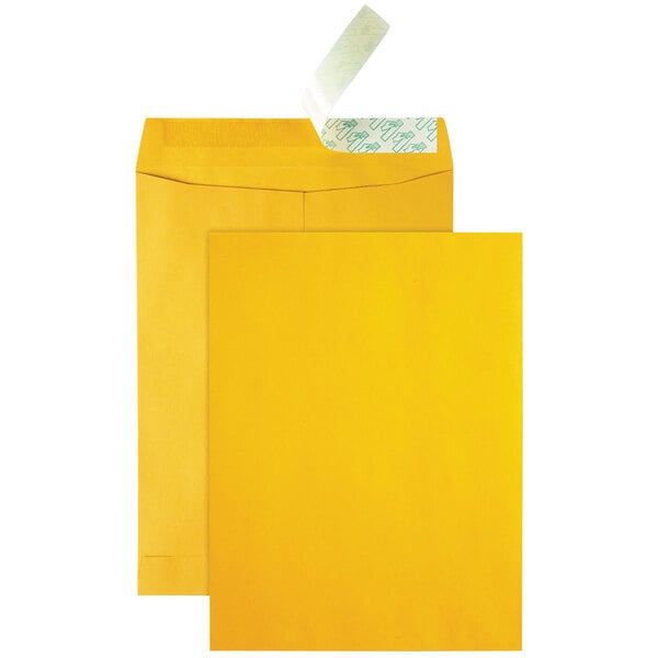 A yellow envelope with white tape.