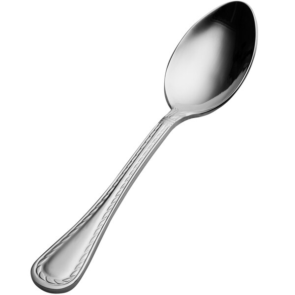 A Bon Chef stainless steel spoon with a silver handle.