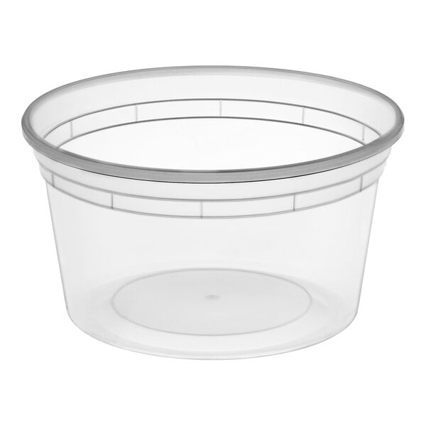 Choice Heavy-Duty 12 oz. Microwavable Translucent Plastic Deli Container - 48/Pack