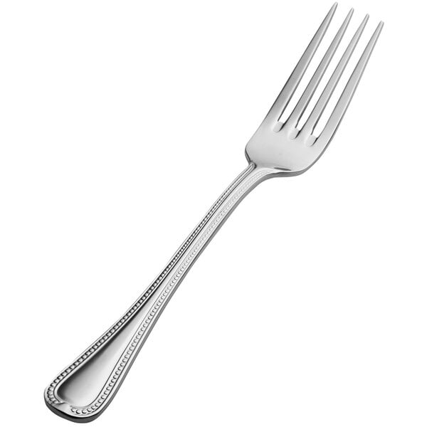 A Bon Chef stainless steel dinner fork with a silver handle.