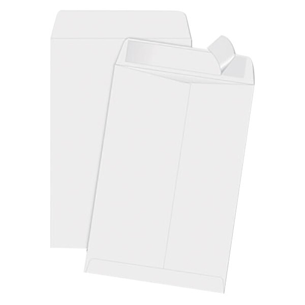 A white Quality Park file envelope with a redi-strip seal.
