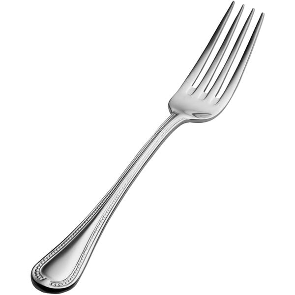 A Bon Chef stainless steel dinner fork with a silver handle.