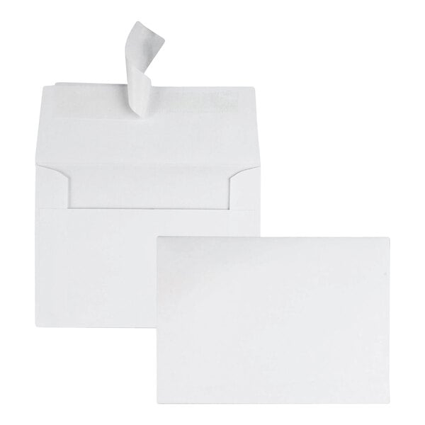 A white greeting card or invitation envelope with a Redi-Strip seal.