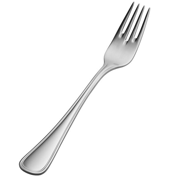 A Bon Chef Tuscany fish fork with a silver handle.