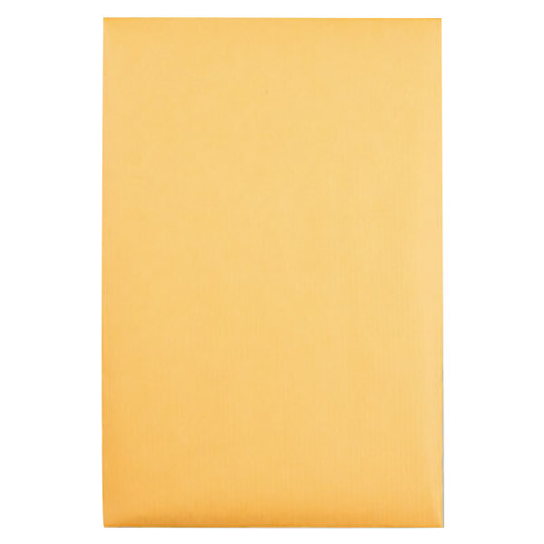 A close up of a yellow Quality Park file envelope with a black border.