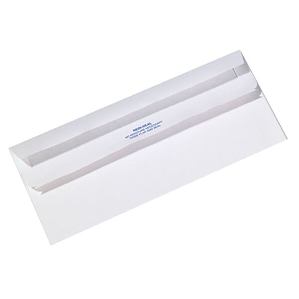 A white Quality Park business envelope with blue security tinting.