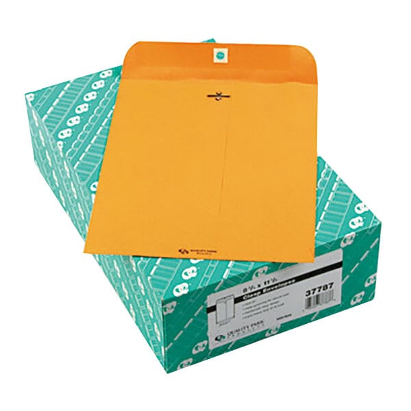 A box with a yellow envelope on top.