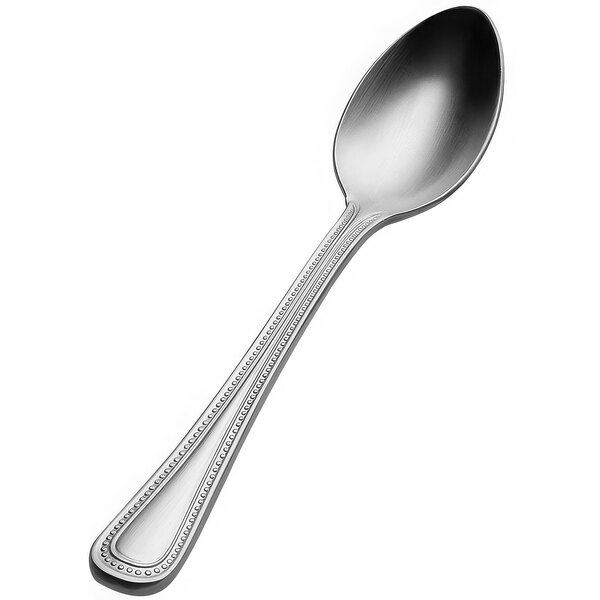 A Bon Chef silver Bonsteel demitasse spoon with a handle.