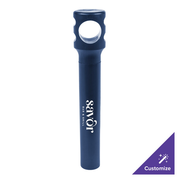 A Franmara dark blue plastic pocket corkscrew with a black tube.