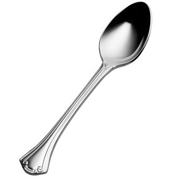 A Bon Chef Breeze demitasse spoon with a silver handle and spoon.