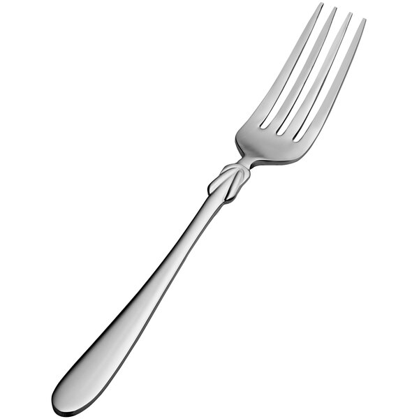 A Bon Chef stainless steel dinner fork with a silver handle.