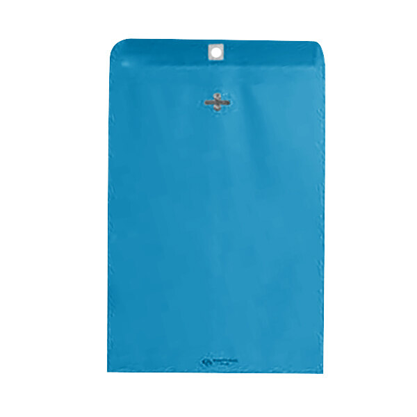 A blue envelope with a metal clasp.