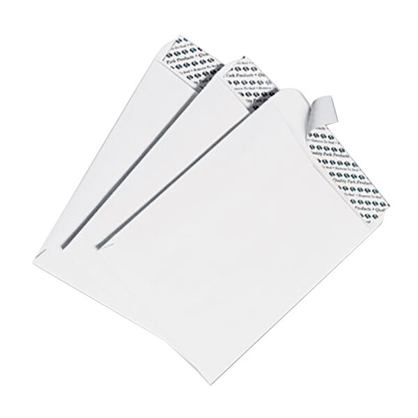 A Quality Park white file envelope with a redi-strip seal.