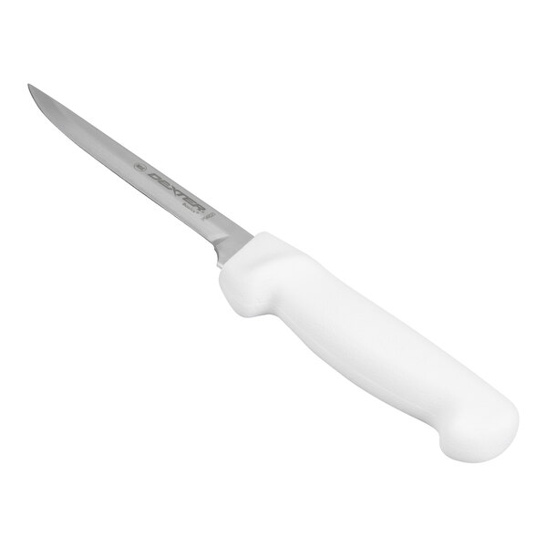 Dexter-Russell Basics 5" Narrow Stiff Boning Knife with White Handle 31616