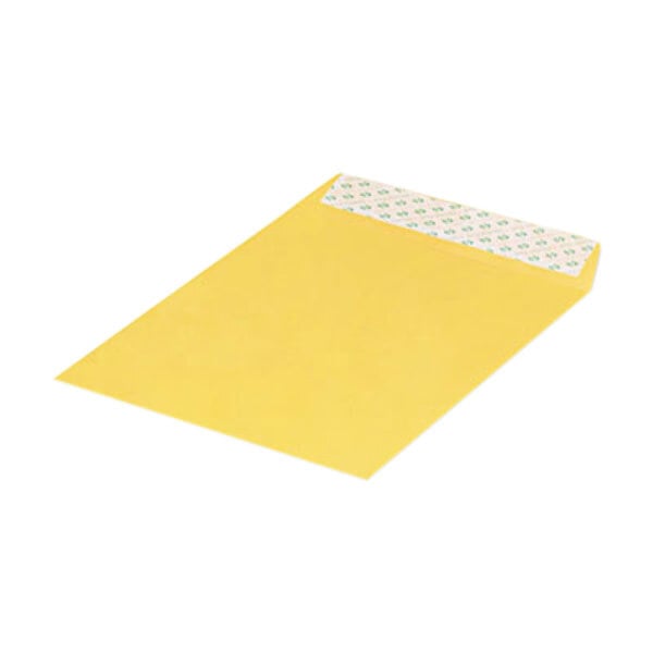 A yellow envelope with a white tape strip.