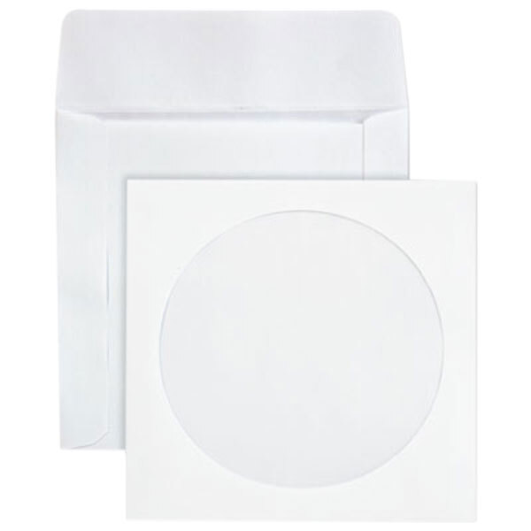A white envelope with a white circle in it.
