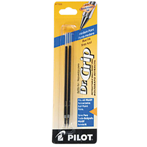 Blue Ink 2 Pack Medium Point Grip Retractable Ball Point Pen Ink Refills Dr
