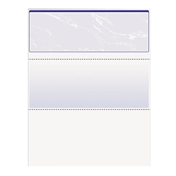 A white rectangular piece of paper with a blue and black border.