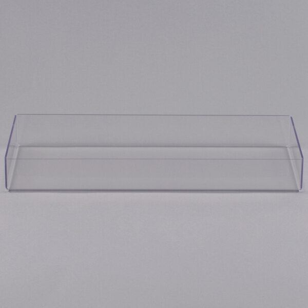 A clear plastic drawer for a bread box.