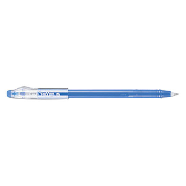 A blue Pilot FriXion ColorSticks pen with a clear cap.