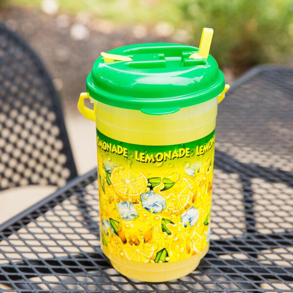 16 oz Tall plastic lemonade cup with lid & straw, 500 per case