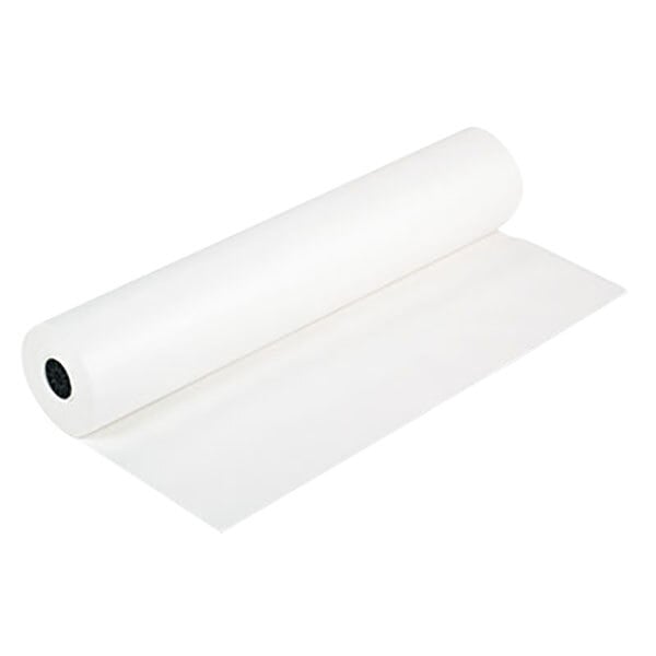 A roll of Pacon white kraft paper.