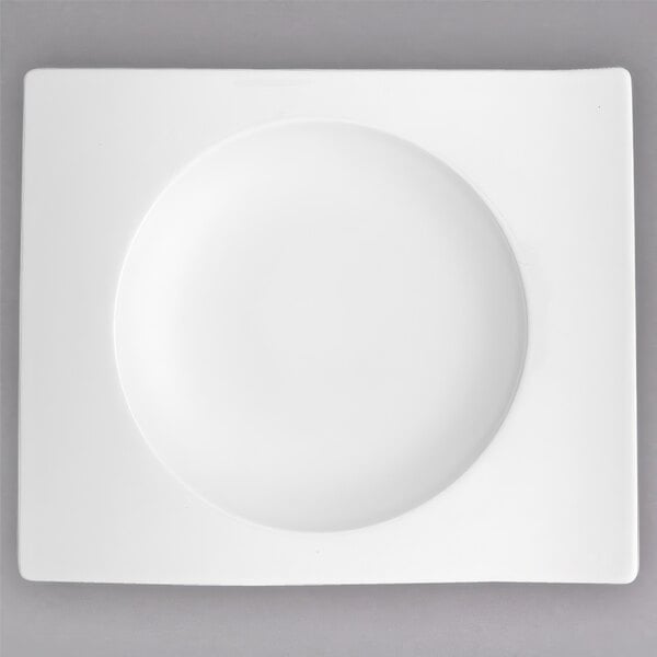 A white Villeroy & Boch rectangular porcelain bread and butter plate.