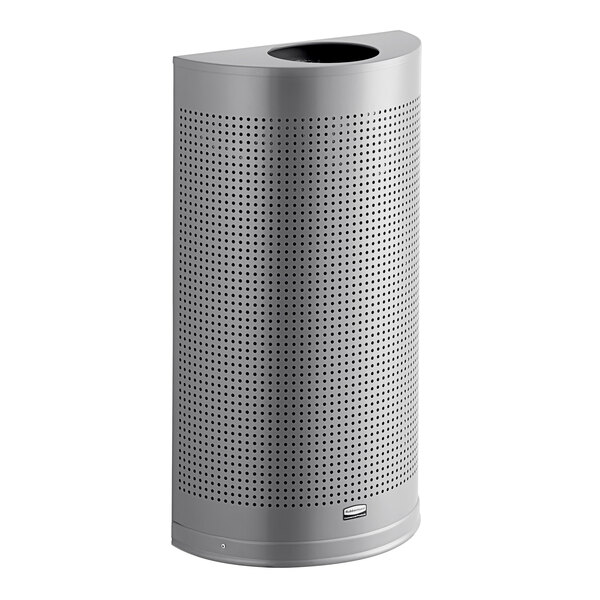 Designer Line Silhouettes Waste Receptacle, 12 gal, Steel, Silver Metallic Designer Line Silhouettes Waste Receptacle, 12 gal, Steel, Silver Metallic