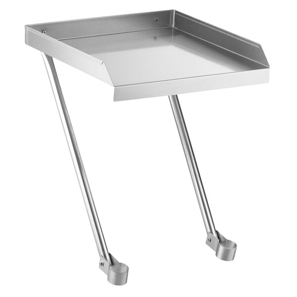 A Regency stainless steel detachable drainboard with metal legs.