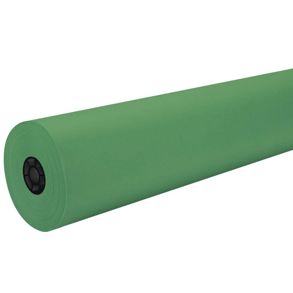 A rolled up green Pacon Decoral art paper roll.