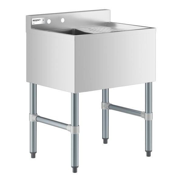 Regency 24" x 18 3/4" One Bowl Underbar Sink with Right Drainboard