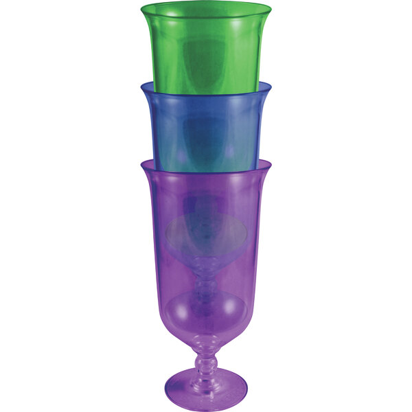 16 oz. Assorted Jewel Color Plastic Hurricane Cup 100/Case