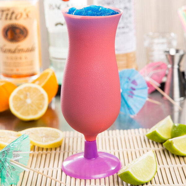 15 oz. Assorted Color Plastic Hurricane Cup 144/Case